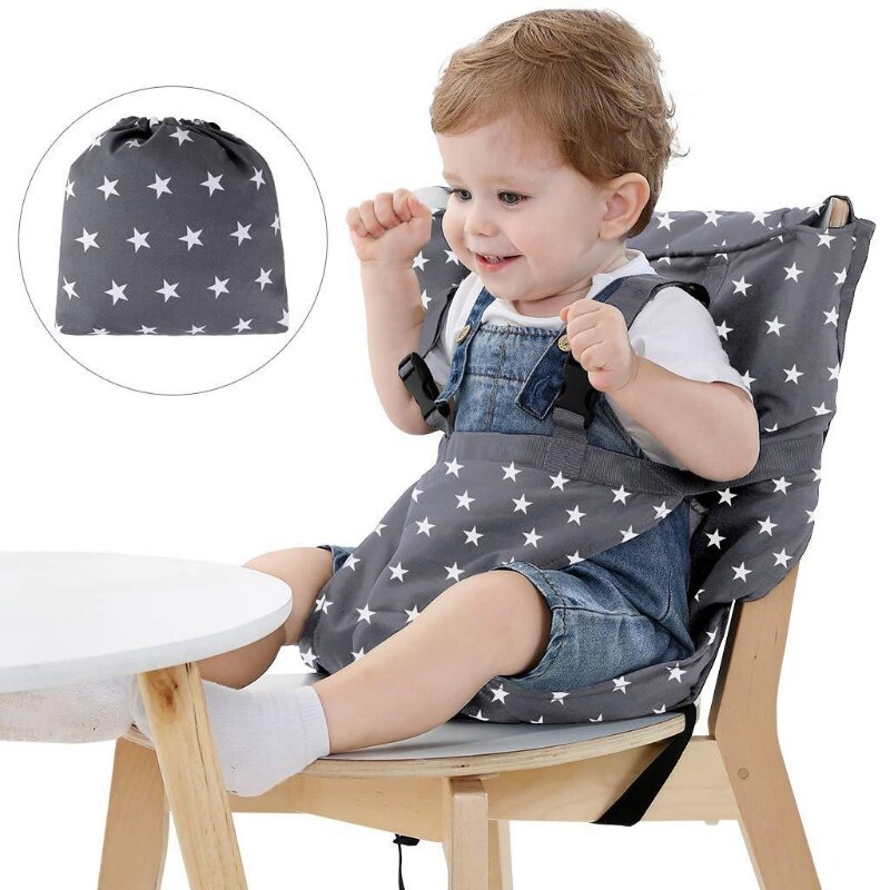 Arnés de seguridad lavable portátil, accesorio para silla de 8 meses + cinturón de seguridad de viaje para bebé y niño pequeño, arnés para silla alta, correa para el pecho