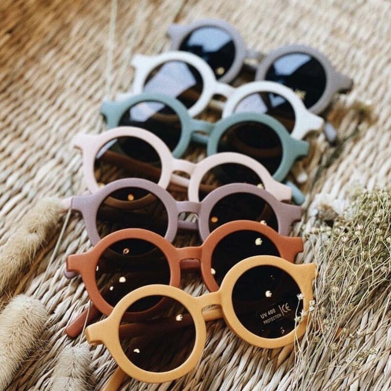 2021 neue kinder Sonnenbrille Säuglings Retro Einfarbig Uv-beweis Runde Komfort Gläser Brillen Für Kinder