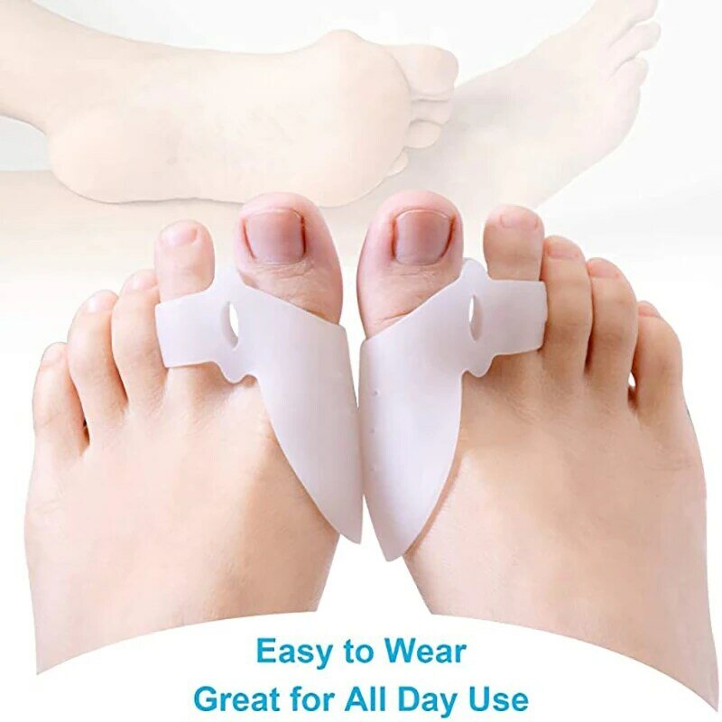 2pcs Bunion Pad Big Toe Separator Protector Thumb Valgus Correction Relief Feet Pain Foot Bone Adjuster Foot Care Toe Spacer