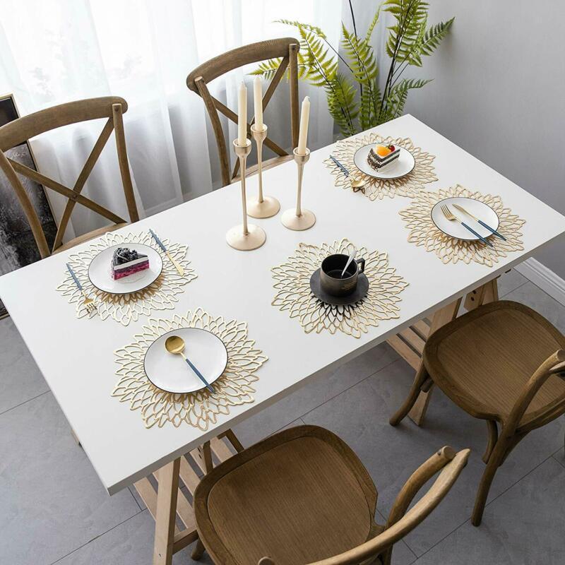 2020 nova quente pvc oco isolamento coaster pads mesa tigela esteiras decoração natal casa resistente ao calor placemat para mesa de jantar