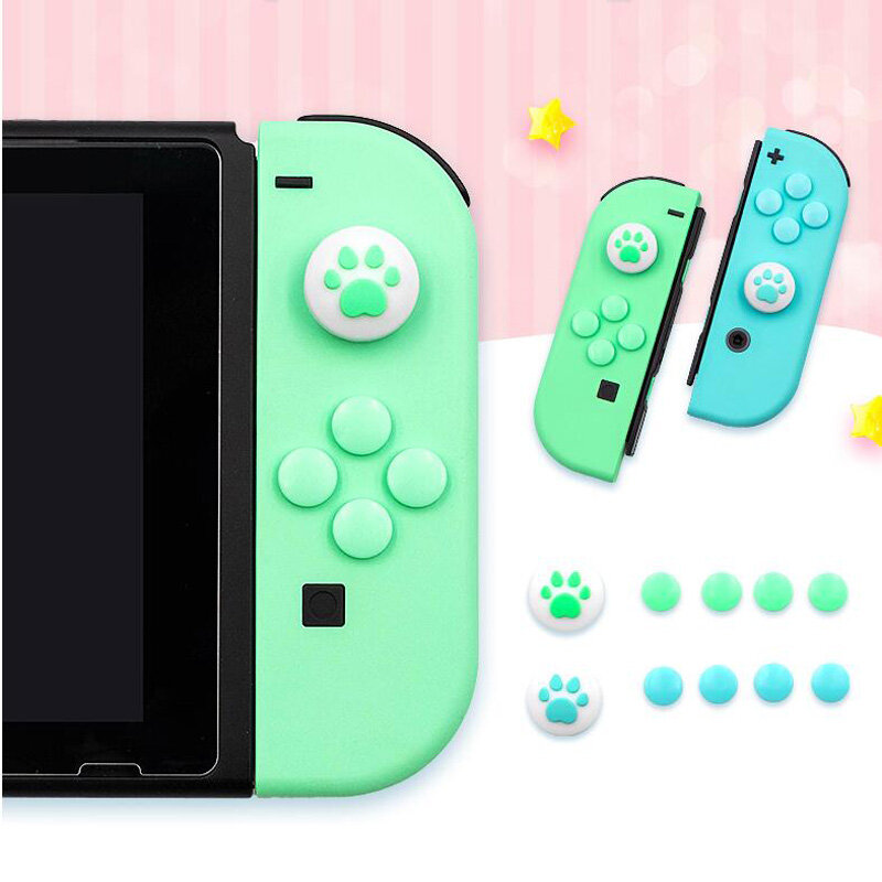 Cubierta protectora para mando de Nintendo Switch oled, para llave pegatina, Joystick, botón, Thumb Stick, funda colorida de piel