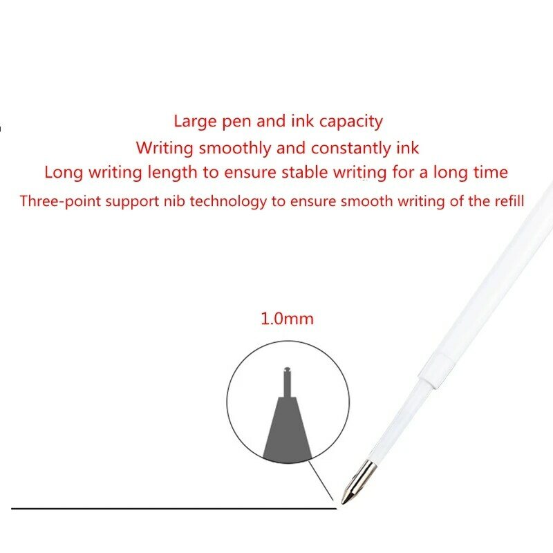30pcs/Set Ball Point Pen Refill Blue Black Ink 1.0mm European Standard G2 Ballpoint Pen Refill Rod for Pens  Writting Parts