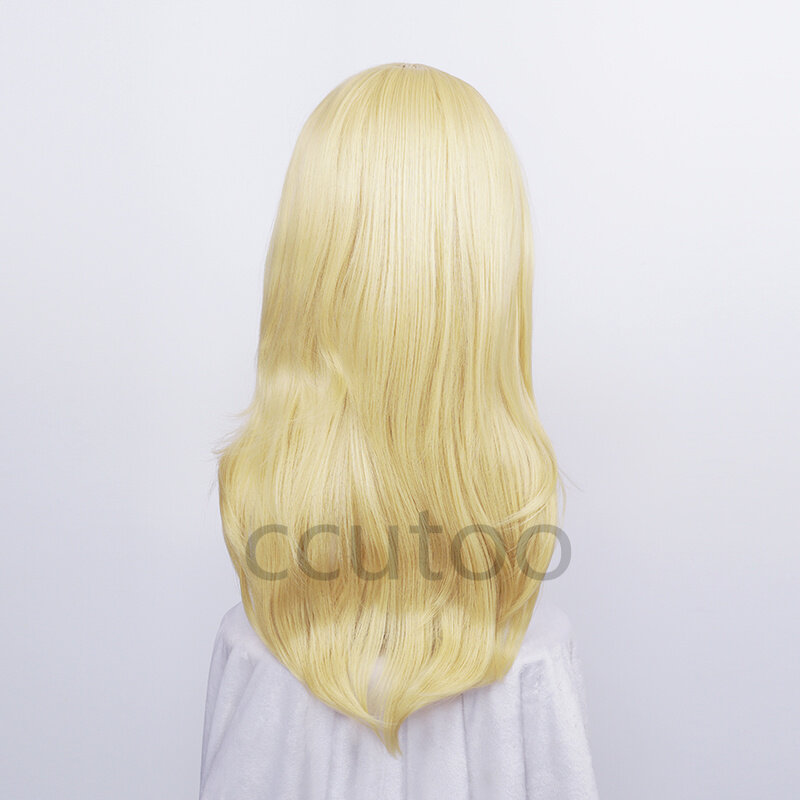 Tokyo Revengers Sano Ema Cosplay Wig Long Curly Blonde Synthetic Hair Heat Resistant Party Wigs + Free Wig Cap