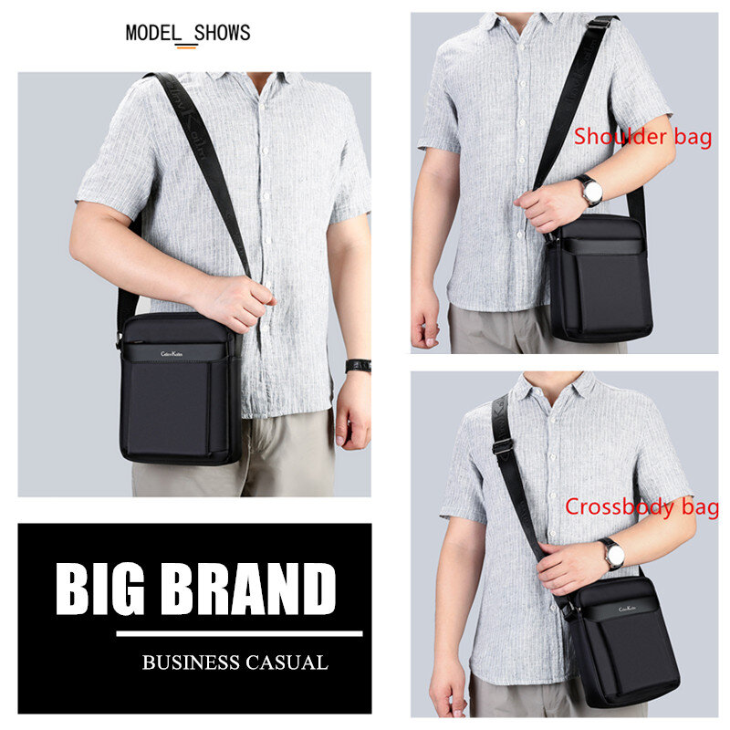 Celinv Koilm брендовая Высококачественная мужская деловая сумка-мессенджер для 7,9 дюймового iPad плечевая Мужская Холщовая Сумка Новая Черная офисная сумка