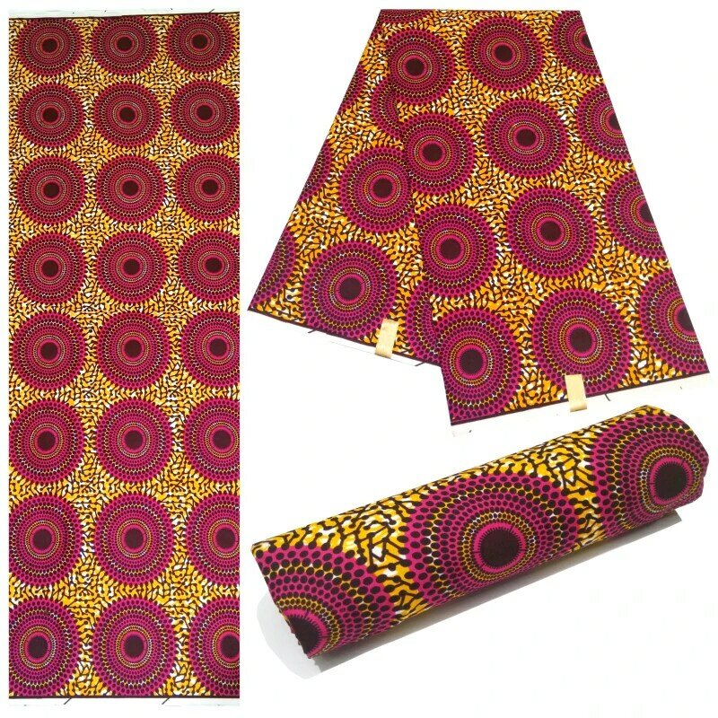 Tissus Wax à imprimés africains, véritable tissu nigérian 100% Polyester, Ankara