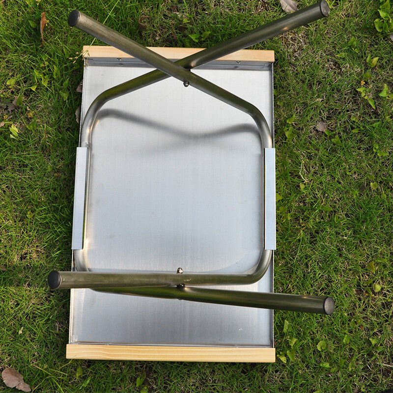 Joylive portátil pequena mesa de aço ao ar livre portátil de armazenamento de chá piquenique mesa de churrasco de acampamento mesa dobrável