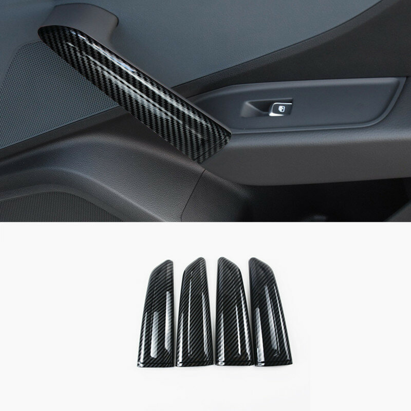 Poignée de porte intérieure de voiture en Fiber de carbone, garniture de couverture de décoration pour Audi Q2 2018 – 2021, accessoires modifiés