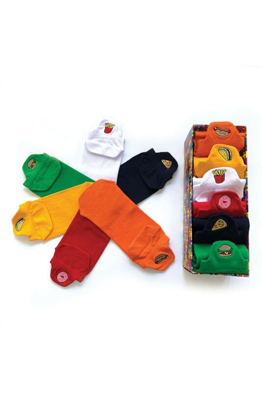 Caja de calcetines con estampado colorido de muñeca 6 grano
