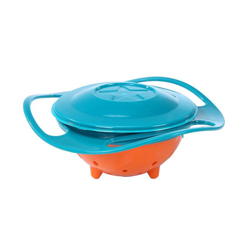 เด็ก Gyro Bowl 360หมุน-Proof เด็กการออกแบบโรตารี่ Balance Solid อาหารจานชาม