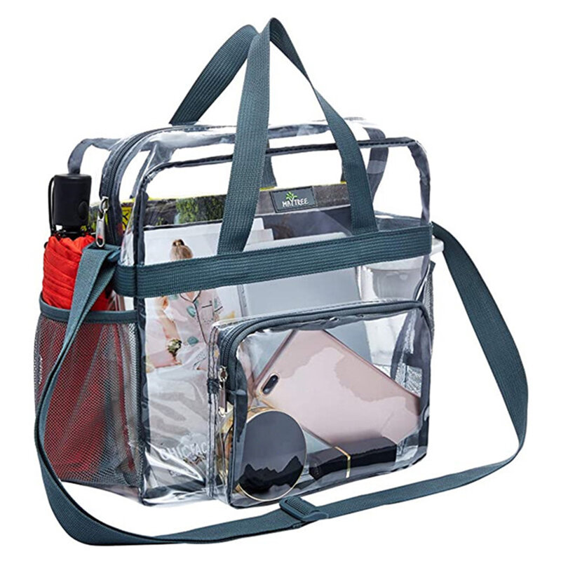 Portable Transparent Shoulder Crossbody Bag Tote Satchel Handbag For Women Clear Tote Bag Summer Beach Bag