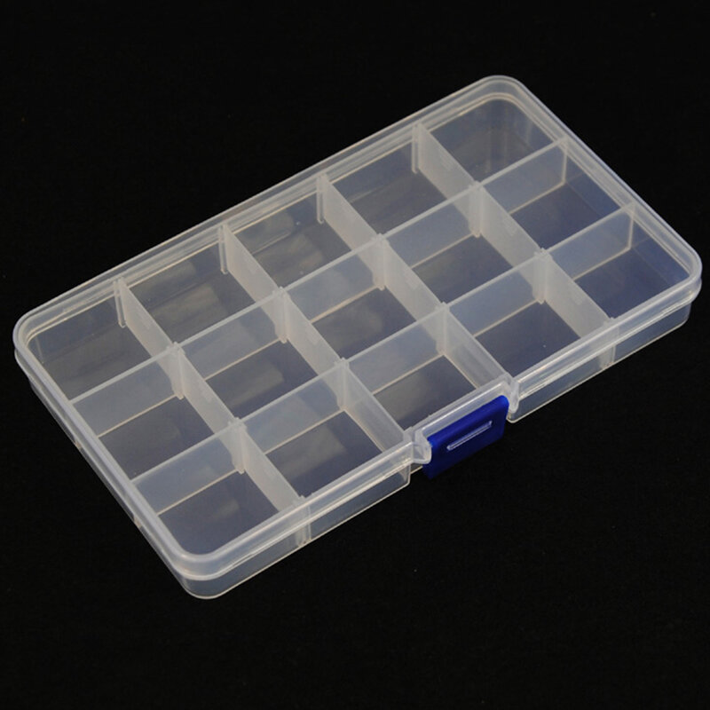 Caja de almacenamiento de plástico transparente para Terminal, caja de herramientas de joyería de componentes pequeños, organizador de píldoras de cuentas, estuche para puntas de uñas