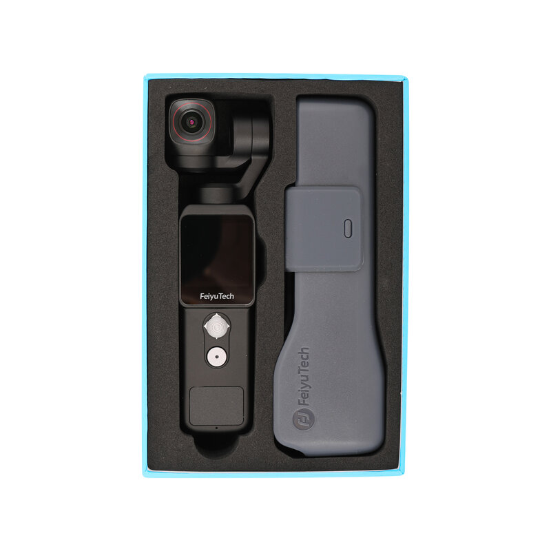 FeiyuTech Feiyu Pocket 2 - Estabilizador de cardan de 3 eixos para celular com vídeo 4K, visualização de 130 °, WDR, caixa de metal, microfone externo, efeito de beleza, para vídeo Vlog