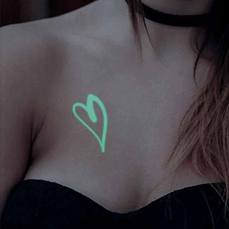Модные светящиеся Временные татуировки-наклейки, водонепроницаемые музыкальные символы, искусственная татуировка для боди-арта, модная искусственная татуировка