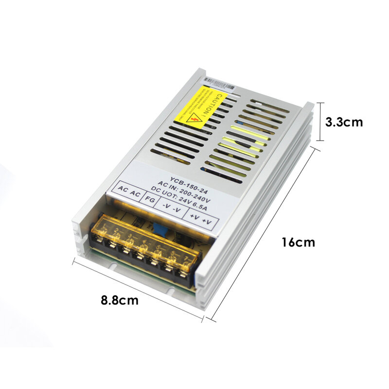 Adaptateur d'alimentation pour CCTV/bande LED, 200-240V 110V à DC 24V 6.5A