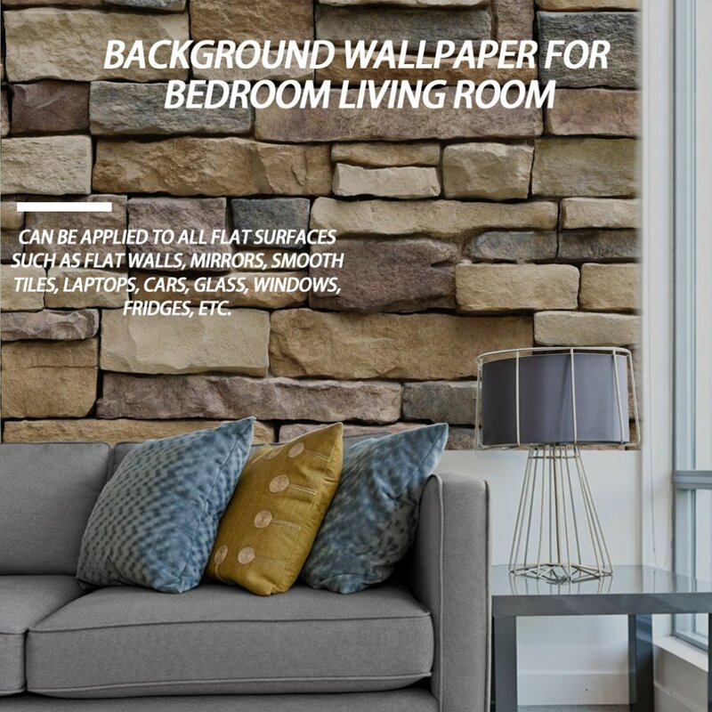 450*1000mm 3d pedra tijolo papel de parede removível adesivo de parede decoração da sua casa arte para o quarto sala estar fundo adesivo