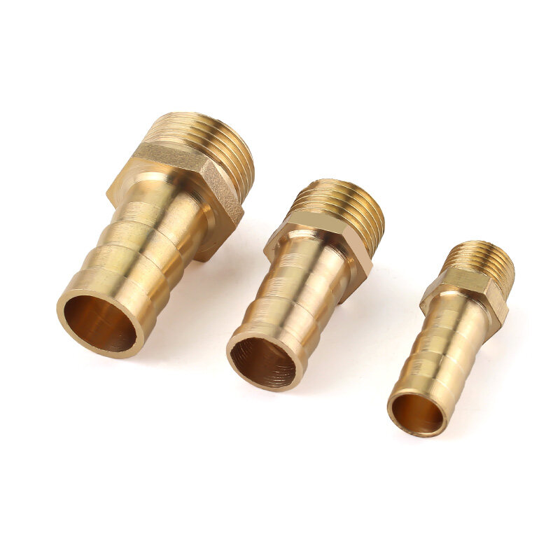 Latão Pagoda Connector for Water Pipe Fittings, Mangueira Tail Thread, Mangueira Barb, PT, 6mm, 8mm, 10mm, 12mm, 14mm, 1/8 in, 1/4 in, 3/8 dentro, 1/2 dentro