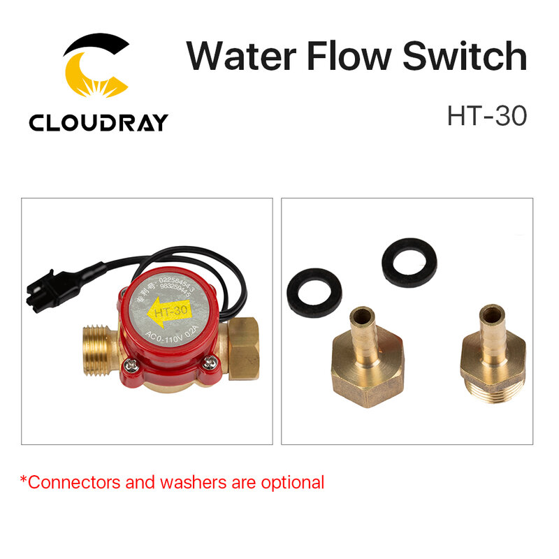 Cloudray przełącznik przepływu wody czujnik 8/10/12mm HT-30 ochrony dla CO2 maszyna do laserowego cięcia i grawerowania