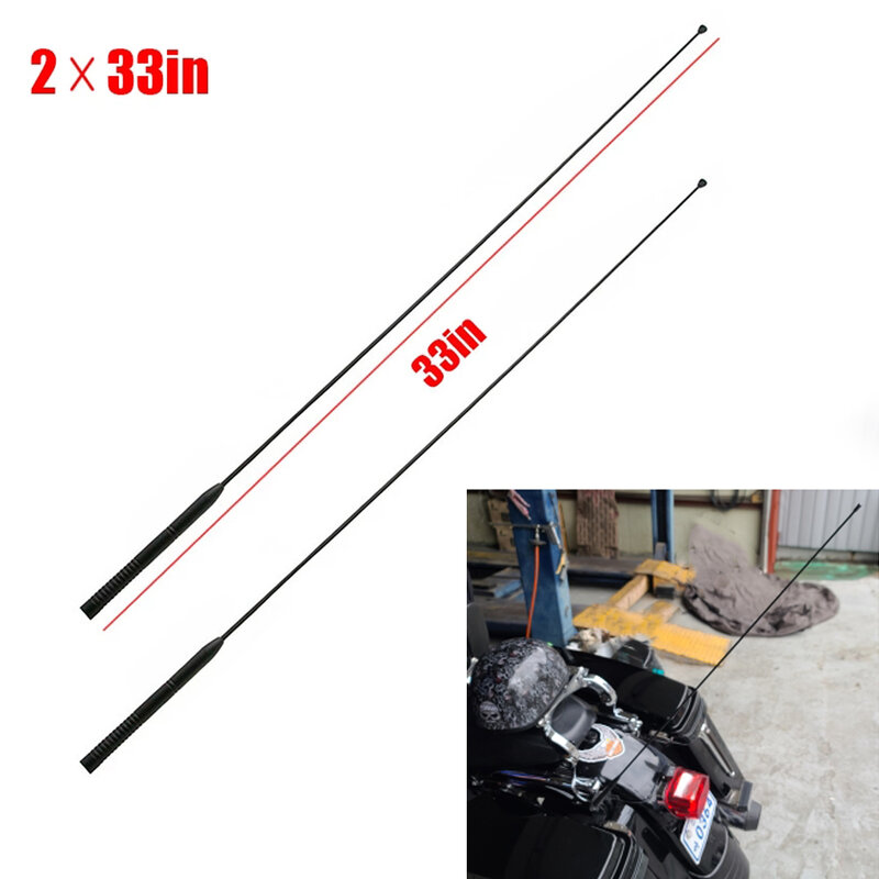 Compatible With Harley Touring Road Street Glide Classic Electra Antenna 2x33'' AM FM Short Wire Motorcycle Antenna Radio Antena