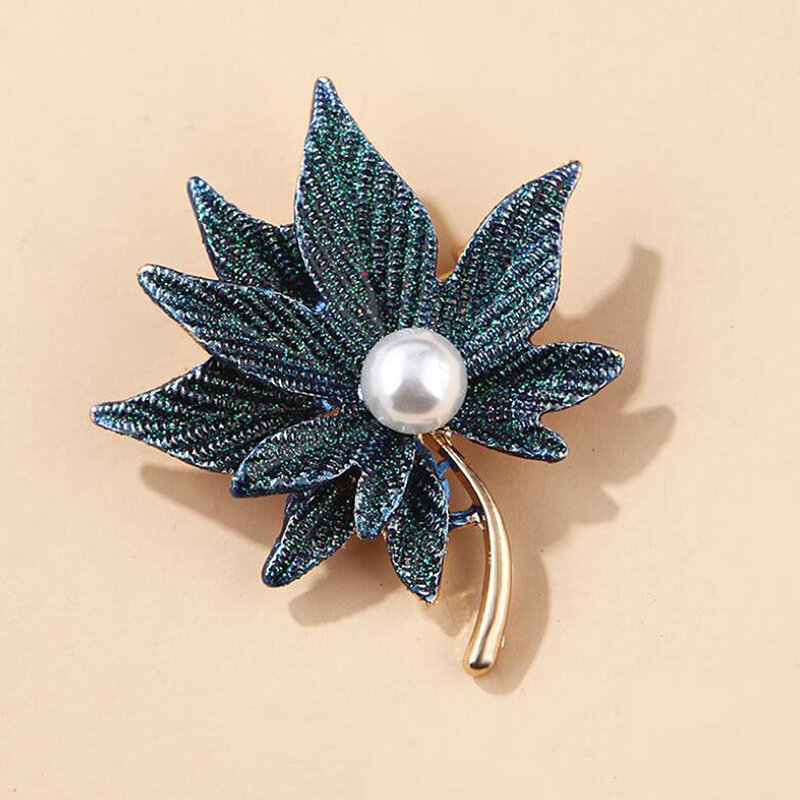 Korean Fashion Enamel Brooch Exquisite Multi-layer Maple Leaf Pin Women Dress Shirt Collar Accessories Christmas Gifts