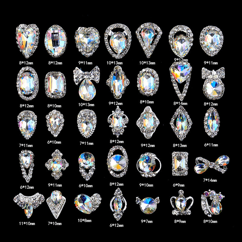 Accessoires de manucure 3D en cristal pour Nail Art, bijoux diamant, décoration pour ongles, haute qualité, 10 pièces