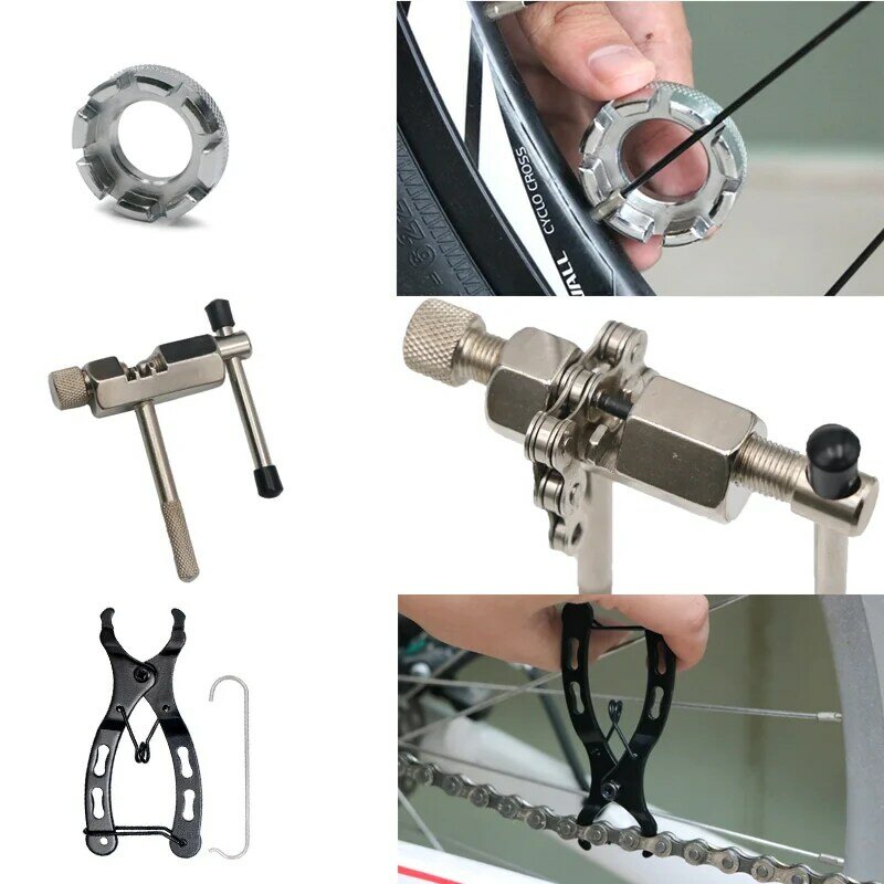 จักรยานชุดซ่อมเครื่องมือจักรยานวัดไม้บรรทัด Crank Puller Extractor เครื่องตัดโซ่ Flywheel Remover เครื่องมือซ่อมจักรยานอะไหล่