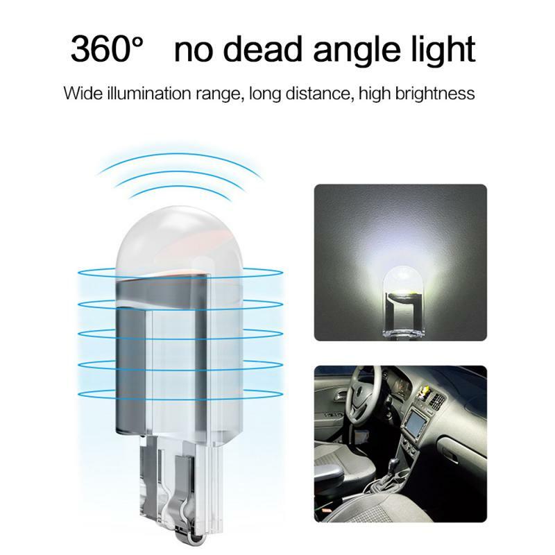 Ampoule LED Cob W5W 194 T10, 2 pièces, lumière très brillante, lumière blanche, verte, bleue, rouge, pour plaque d'immatriculation, lampe d'intérieur de voiture