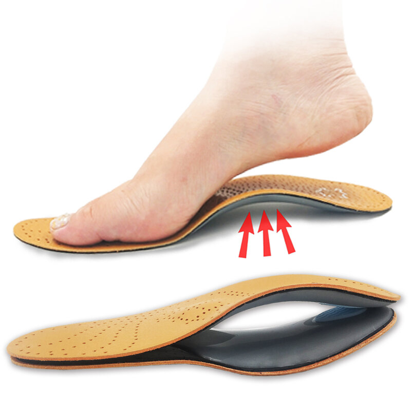 KOTLIKOFF Orthopedic Insoles Leather Orthopedic Shoes Sole For Feet Flat Feet Arch Support For Man And Women Business Shoes