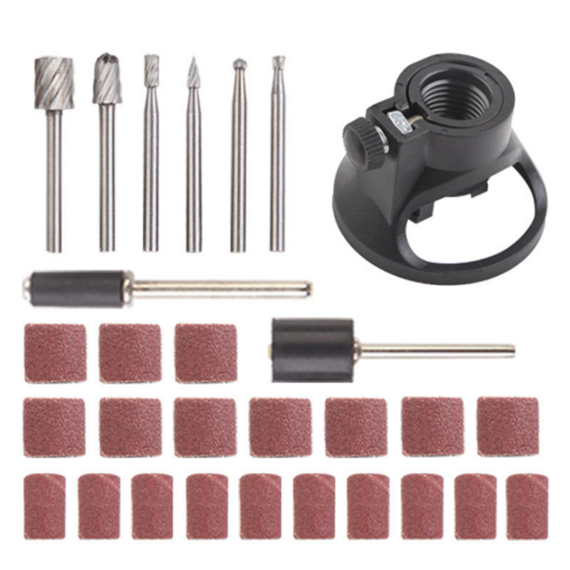 11/29Pcs Rotary Multi-Tool Electric Grinder Locator Drill Holder HSS Router Drill Bits Setrotary Horn Cap Drill Set