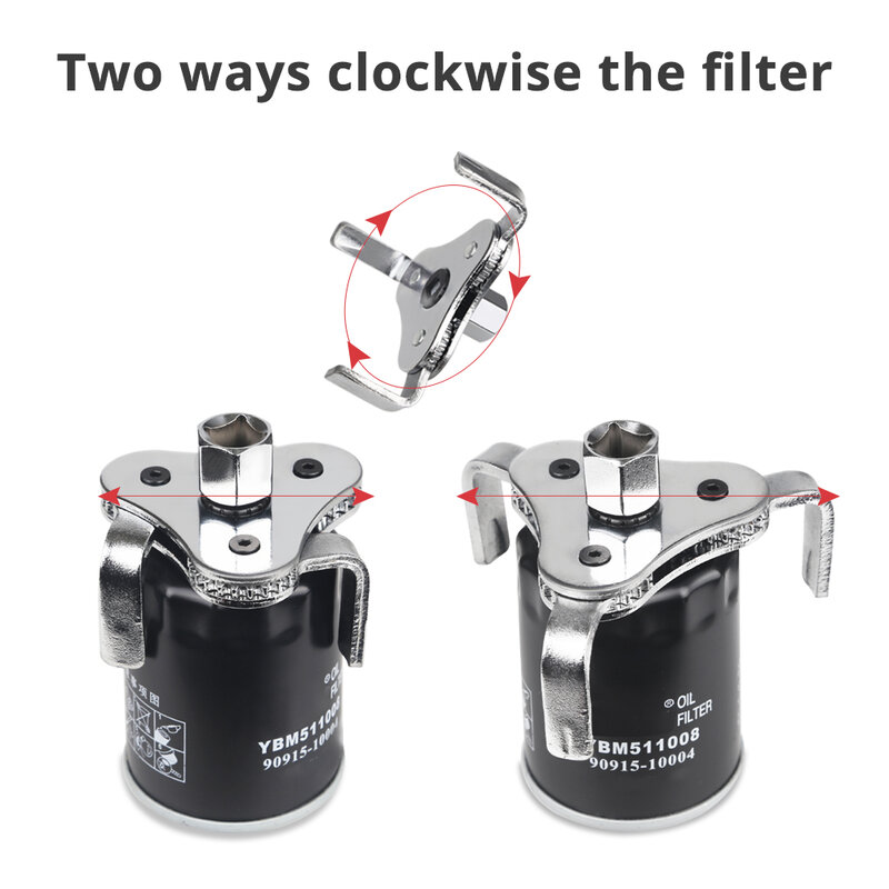 Auto Oil Filter Wrench Car Repair Tools Adjustable Two Way Oil Filter Wrench 3 Jaw Remover Tool For Cars Trucks 53-108mm