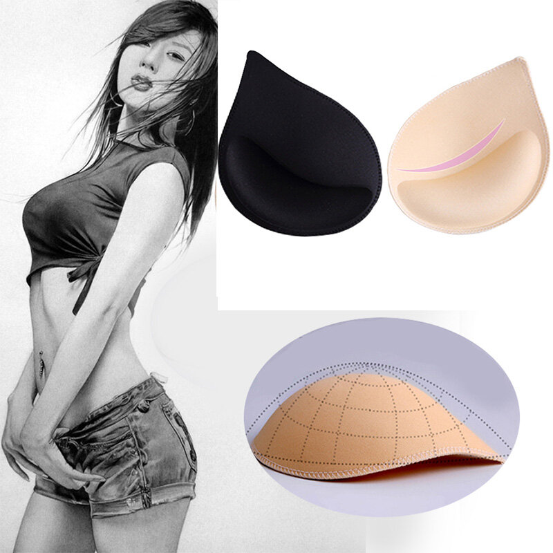 4Pcs/2 Paar Weiche Spong Bh Pads Bikini Brust Tasse Push-Up Insert Foam Pads für Frauen Badeanzug polsterung Abnehmbare Enhancer Bh Pads