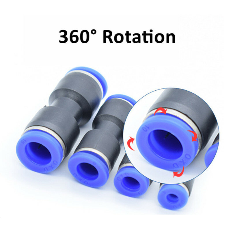 Pneumatic Fittings Pipe Connector Tube 4 5 14mm OD Hose Reducing 8 10 12mm PG PVG PEG PW PZAG  Plastic Push In Air Quick Fitting
