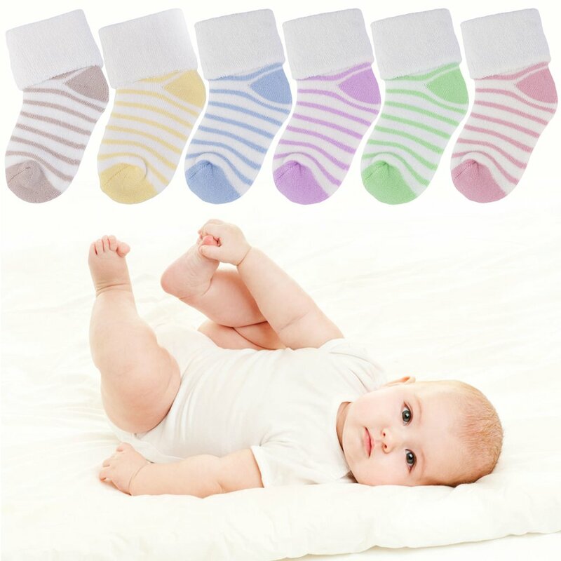 Calcetines gruesos cálidos para niños, calcetines suaves, calcetines para bebés, colores bonitos