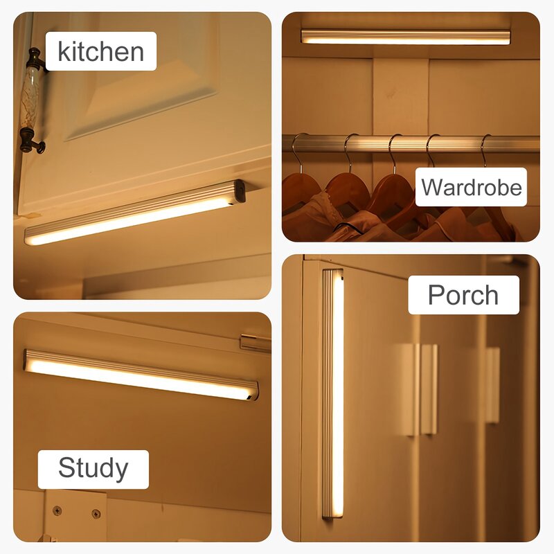 LED sotto le luci dell'armadio lampada del sensore di spazzata a mano 30 40 50cm sensore di movimento luce armadio armadio per camera da letto cucina luce casa