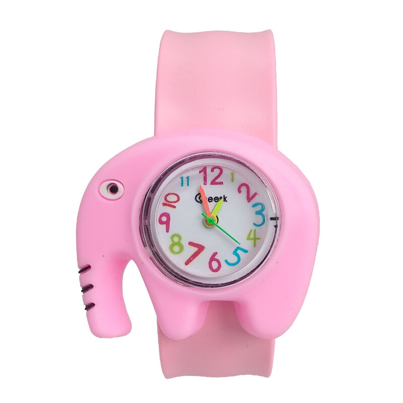เด็กนาฬิกาการ์ตูนช้าง Pony Unicorn นาฬิกาเด็กเหมาะสำหรับ2-10ปีการเรียนรู้นาฬิกาชายหญิงนาฬิกาของขวัญ