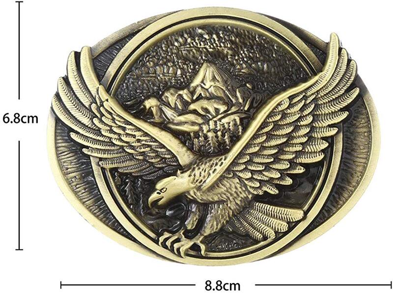 Fivela de cinto de cobre da águia, masculino, caubói ocidental, sem cinto, liga personalizada, largura 4cm