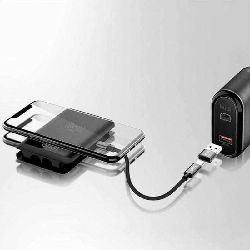 Budi multifunktion ale universelle Smart Adapter Karte Aufbewahrung sbox 15w kabelloses Laden für iPhone Reise tragbare Aufbewahrung tasche