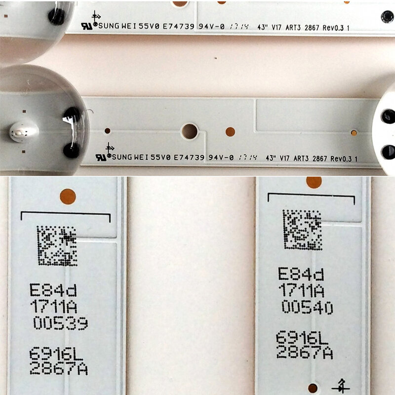 Zespół LED tablica dla LG 43UJ 43 "V17 ART3 2867 Rev0.3 16916L-2867A 6916L-2867B listwa LED pasek podświetlający linii linijka taśma 55V0 E74739