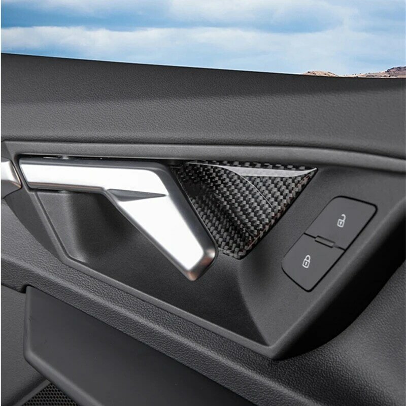 Auto Innere Tür Schüssel Aufkleber Dekoration Abdeckung Trim Für Audi A3 8Y 2021 Innen Türklinke Handgelenk Carbon Faser Zubehör