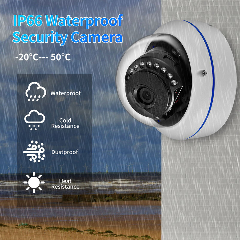 كاميرا IP Gadinan-Ultra HD POE ، كشف الوجه ، مراقبة فيديو H.265 + ، رؤية ليلية خارجية ، كاميرا CCTV ، تنبيه عبر البريد الإلكتروني ، 8 ميجابكسل ، 5 ميجابكسل ، 4K
