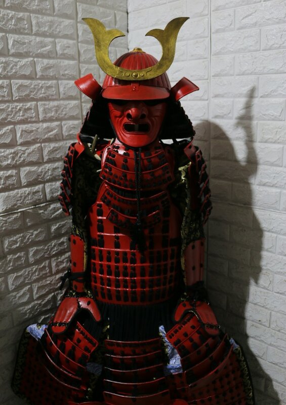 Armadura samurái japonesa Vintage, traje de película, espectáculo de escenario