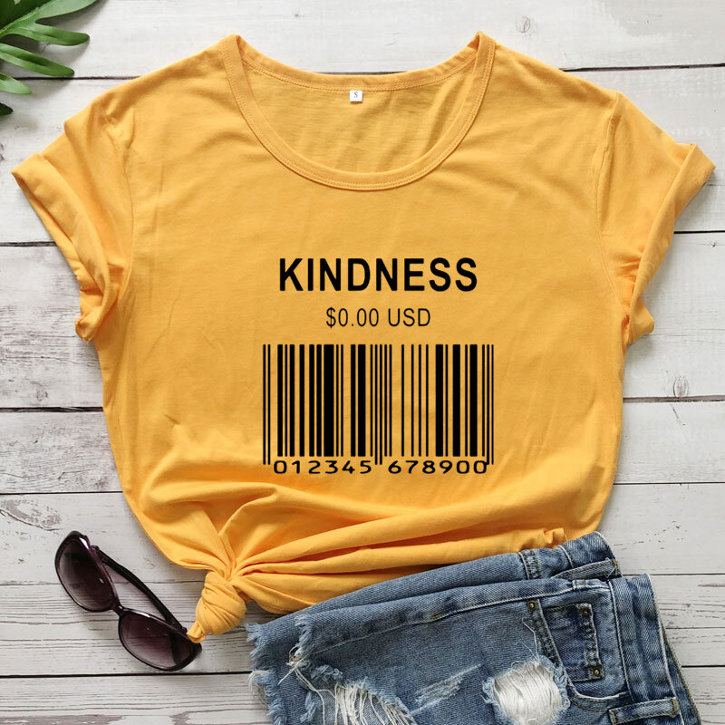 Женская футболка с коротким рукавом, с надписью «Be Kind»