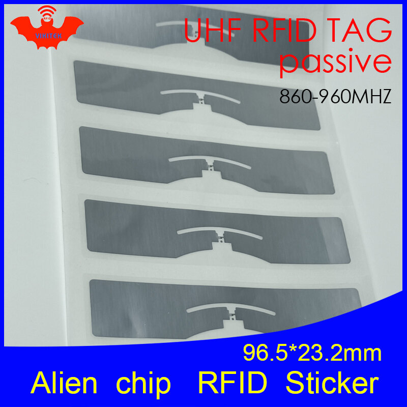 RFID UHF tag etiqueta Alien 9654-9954 wet inlay 915mh 868mhz 860-960MHZ Higgs9 EPCC1G2 6C inteligente passiva RFID tag etiqueta adesiva