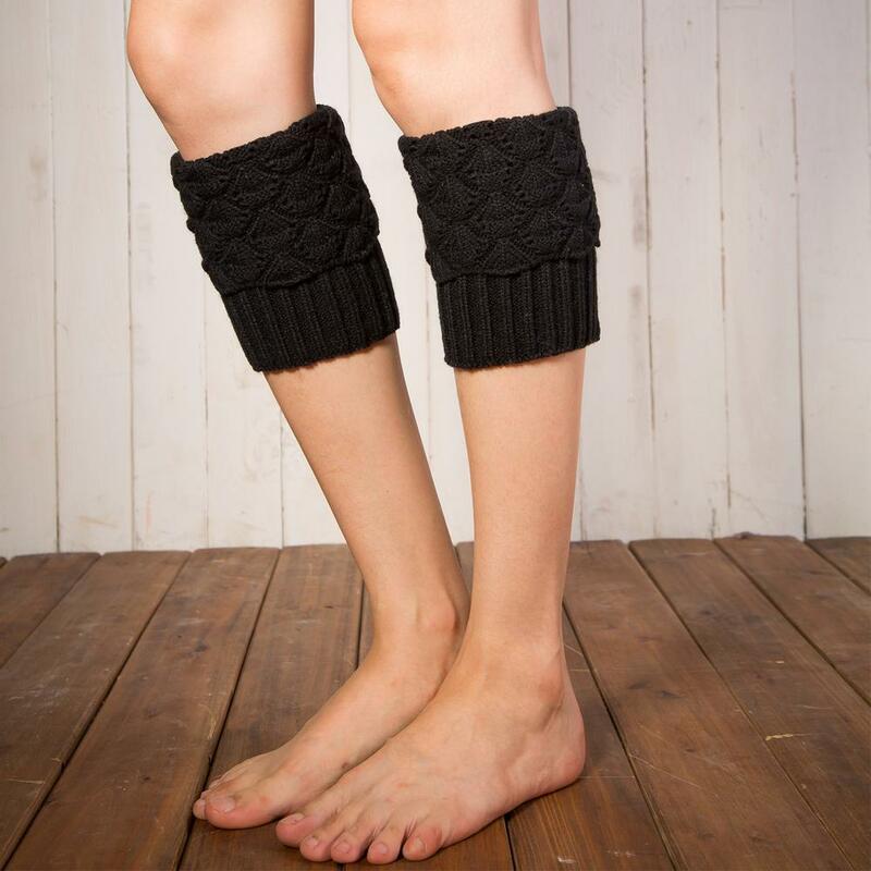 Calcetines de punto de ganchillo para mujer, calentador de piernas, cubierta de bota corta para esposa, hija, niña, amigos, mamá para mantener el calor, 1 par