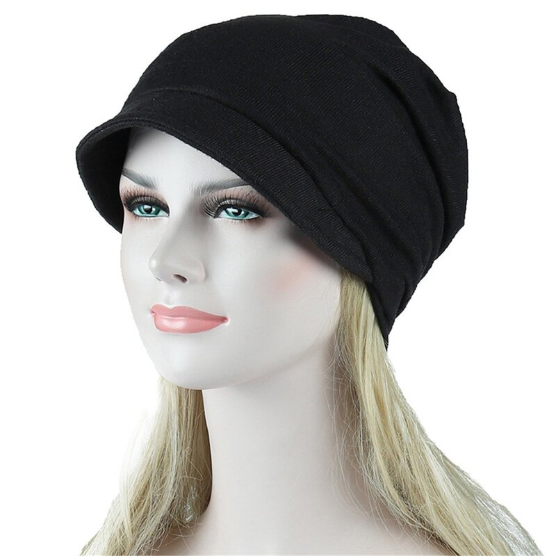 Chapéu e cachecol muçulmano de plissado para mulheres, cabeça enrolada, gorro, turbante, envoltório, boné, indiano, casual, nova moda