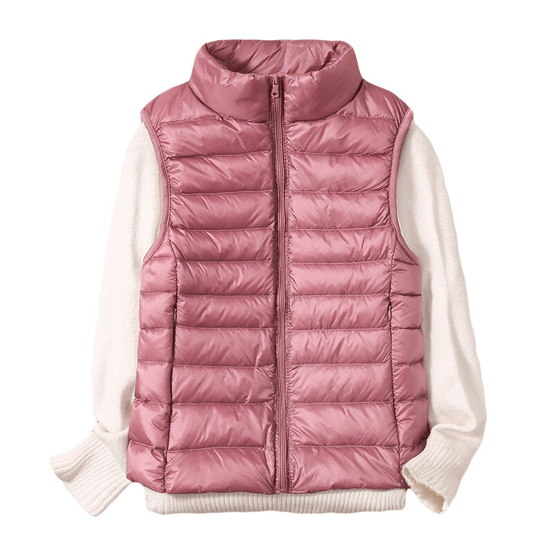 Parka ultra légère en duvet de canard blanc pour femme, manteau portable, gilet mince en fibre, nouveau, automne, hiver, 2023
