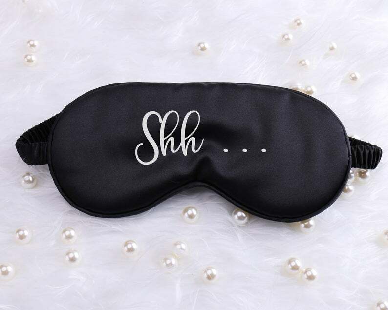 Personalized Your Text Satin Eye Mask for Sleeping Birthday Party Sleepover Gift Anniversary Customized Logo Bachelorette Favor