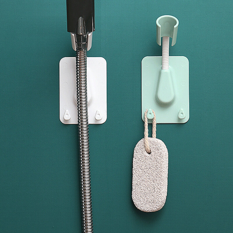 360 supporto per soffione doccia staffa per soffione doccia autoadesiva regolabile montaggio a parete con 2 ganci supporto SPA bagno universale ABS 1 pz