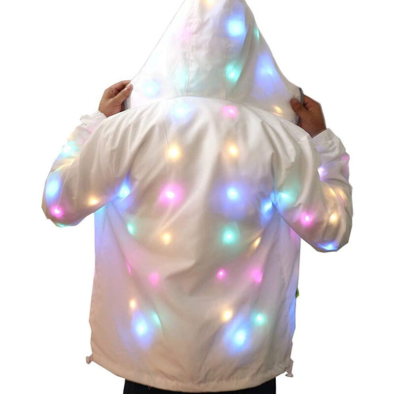 LED 조명 코트, 빛나는 의상, 창의적인 방수 의상, 춤추는 LED 조명 코트, 크리스마스 파티 옷