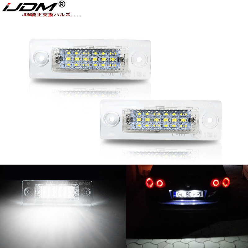 IJDM-luz LED para placa de matrícula de coche, lámpara sin Error de 12V para VW Touran, Golf, Caddy, Jetta, MK5, T5, Passat, Cimousint, SKODA, Superb