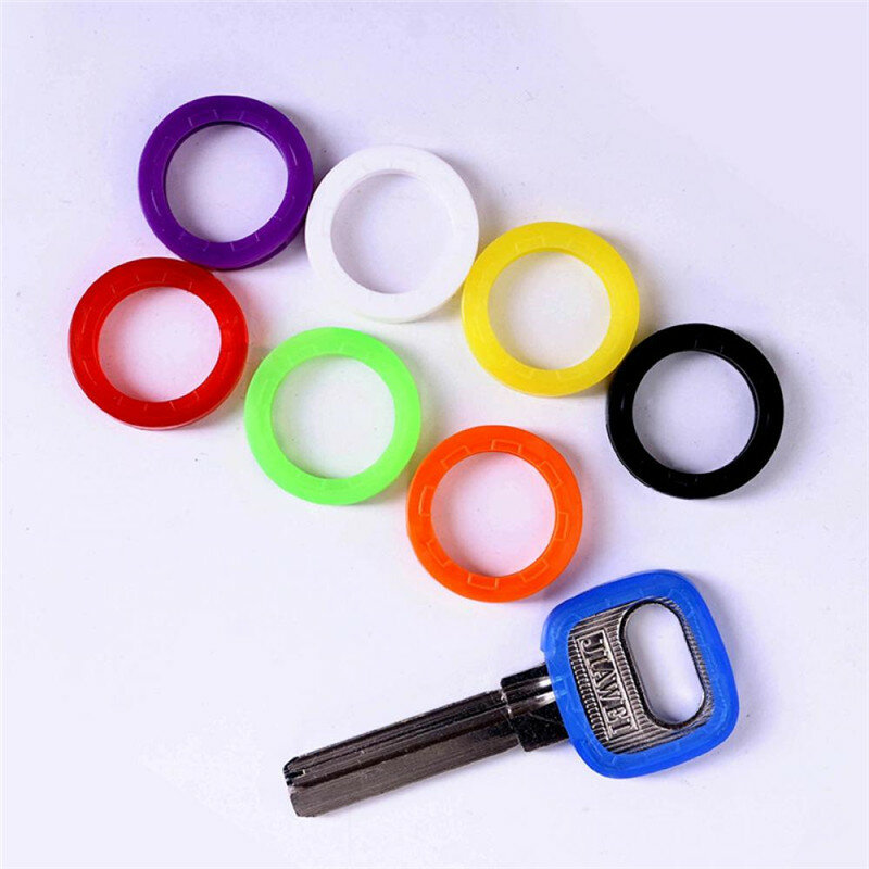 8 sztuk jasne kolory Hollow klucz silikonowy Cap obejmuje Topper brelok brelok pierścienie etui na klucze organizator do torby portfele